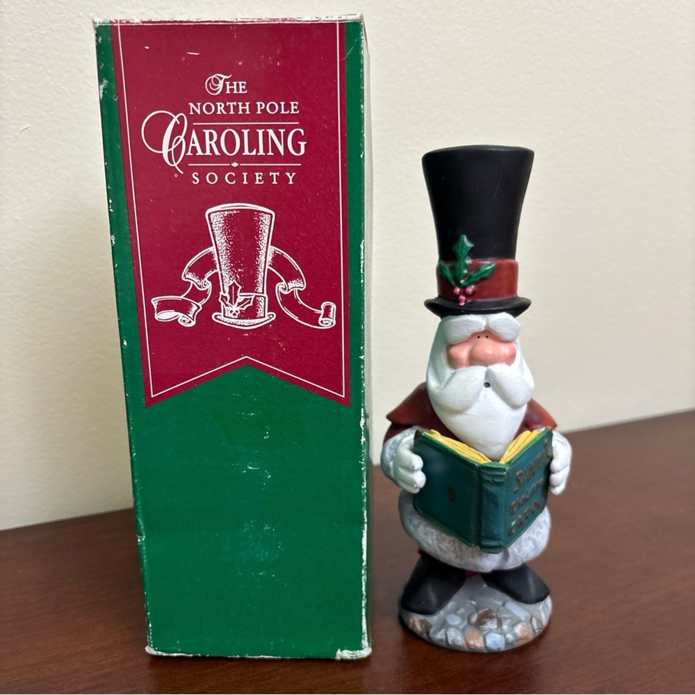 North Pole Caroling Society Santa Figurine 1994 Christmas Vintage
